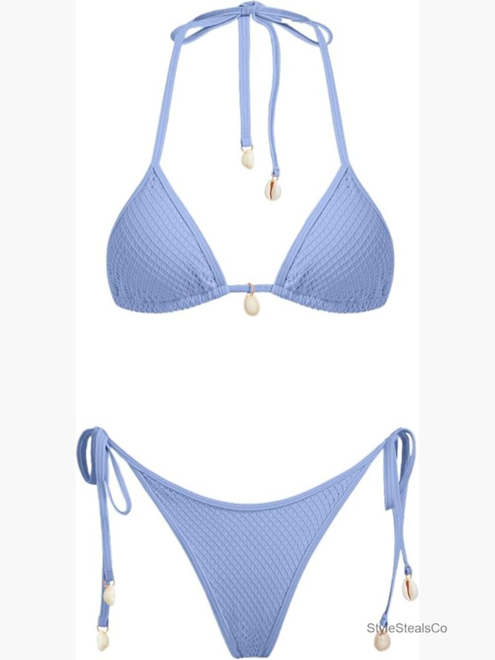Multiway Fishnet Tie Side Halter String Bikini Set Two Piece Swimsuit